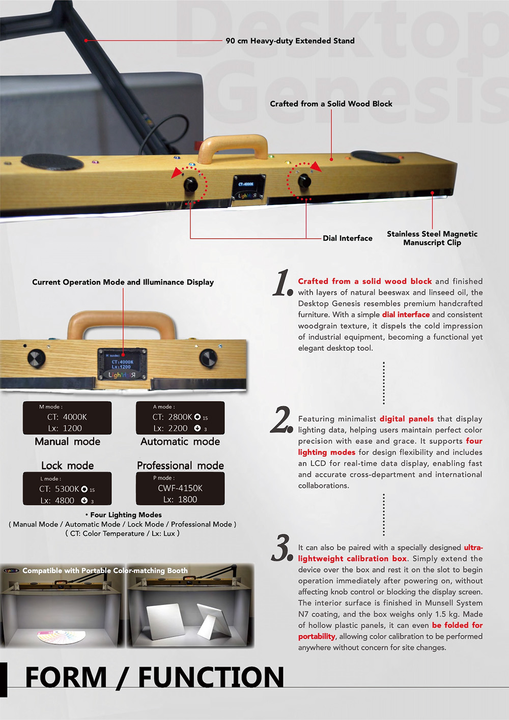 Color Assessment Color Matching Light 200~800Lux 3000k~6000k CT Accurate CT & Lux Lamp - Portable Model