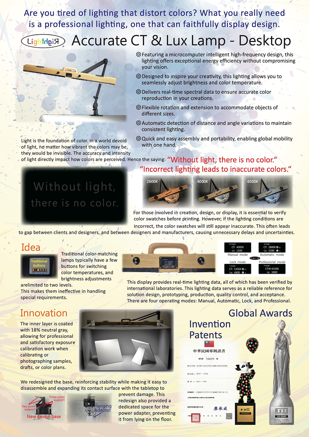 Color Assessment Color Matching Light 200~800Lux 3000k~6000k CT Accurate CT & Lux Lamp - Portable Model 2