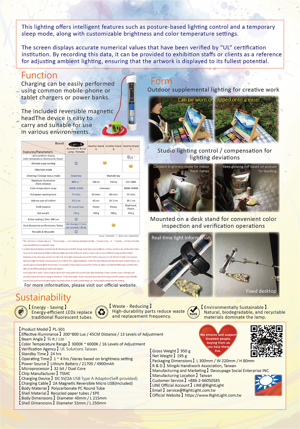 Color Assessment Color Matching Light 200~800Lux 3000k~6000k CT Accurate CT & Lux Lamp - Portable Model 2