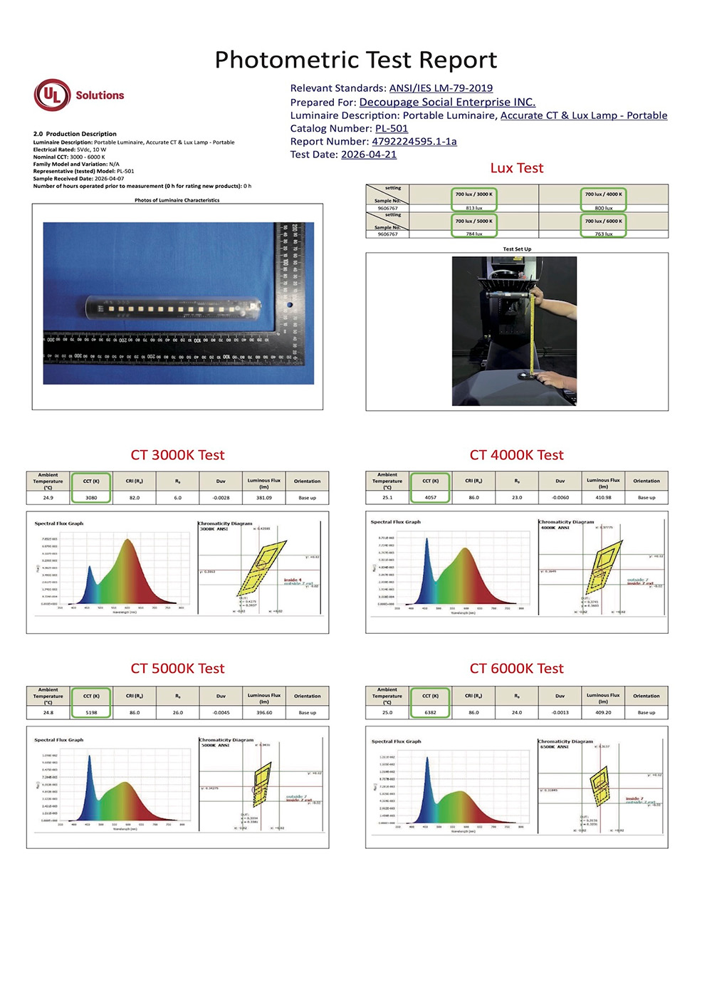 Color Assessment Color Matching Light 200~800Lux 3000k~6000k CT Accurate CT & Lux Lamp - Portable Model 2